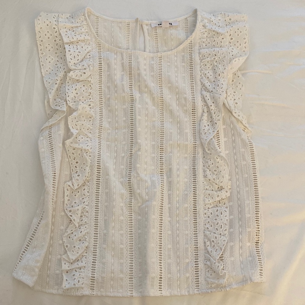 BB Dakota White Eyelet Lace Top
